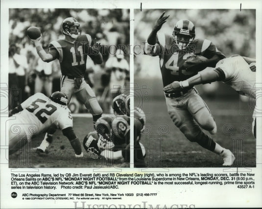 1991 Press Photo Action in football game between Los Angeles Rams, NOLA Saints - Historic Images