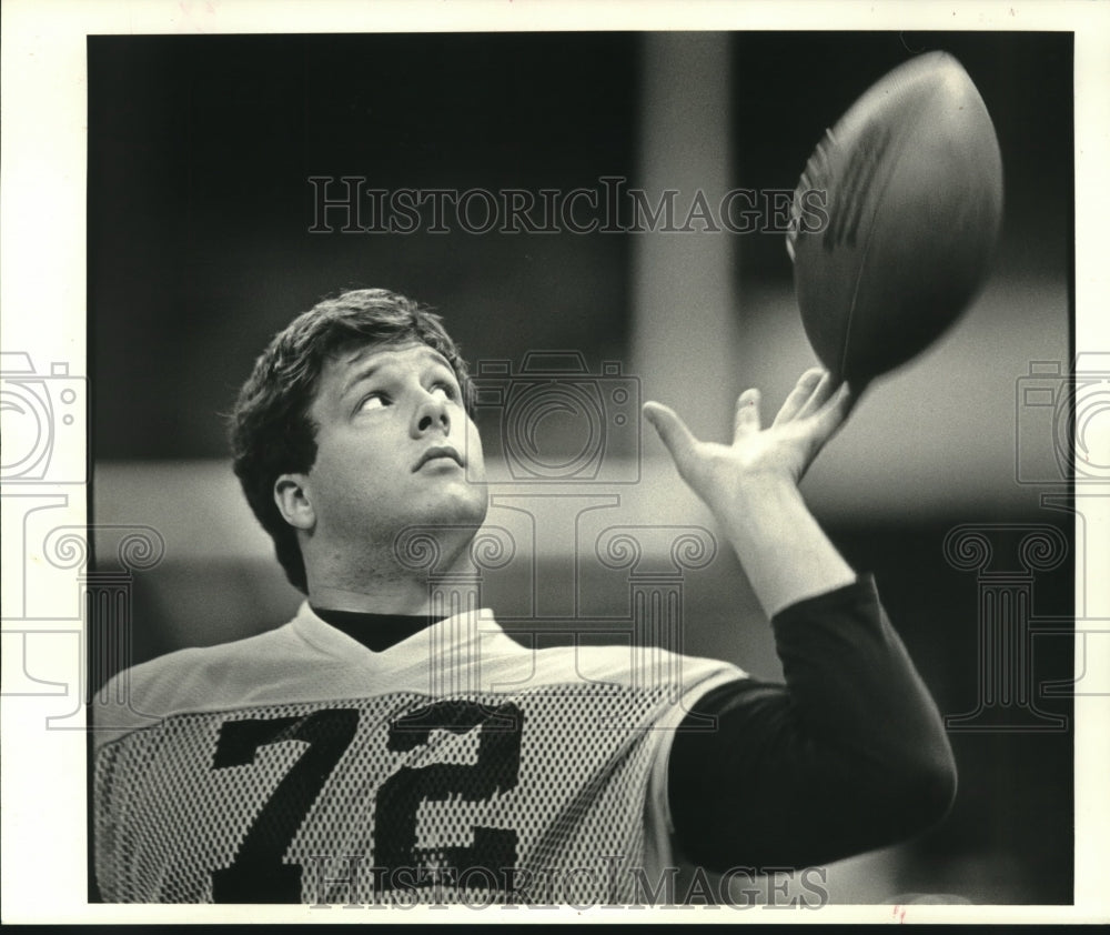 1986 Press Photo New Orleans Saints football player Jim Dombrowski - nos12759- Historic Images