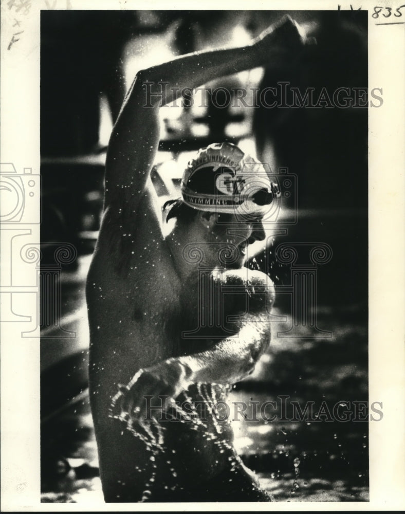 1982 Press Photo Tulane college swimmer Jim Flowers - nos12829- Historic Images