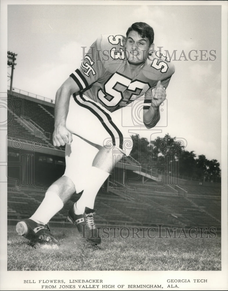 1969 Georgia Tech football linebacker Bill Flowers - Historic Images