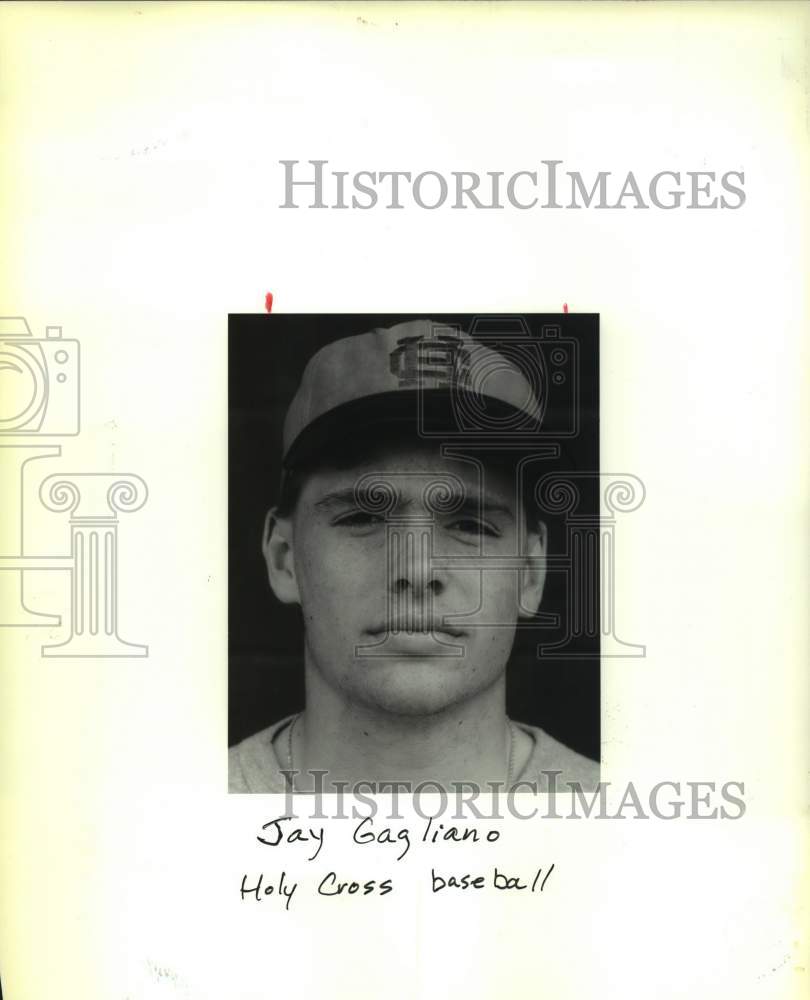 1985 Press Photo Holy Cross High baseball player Jay Gagliano - nos13420- Historic Images