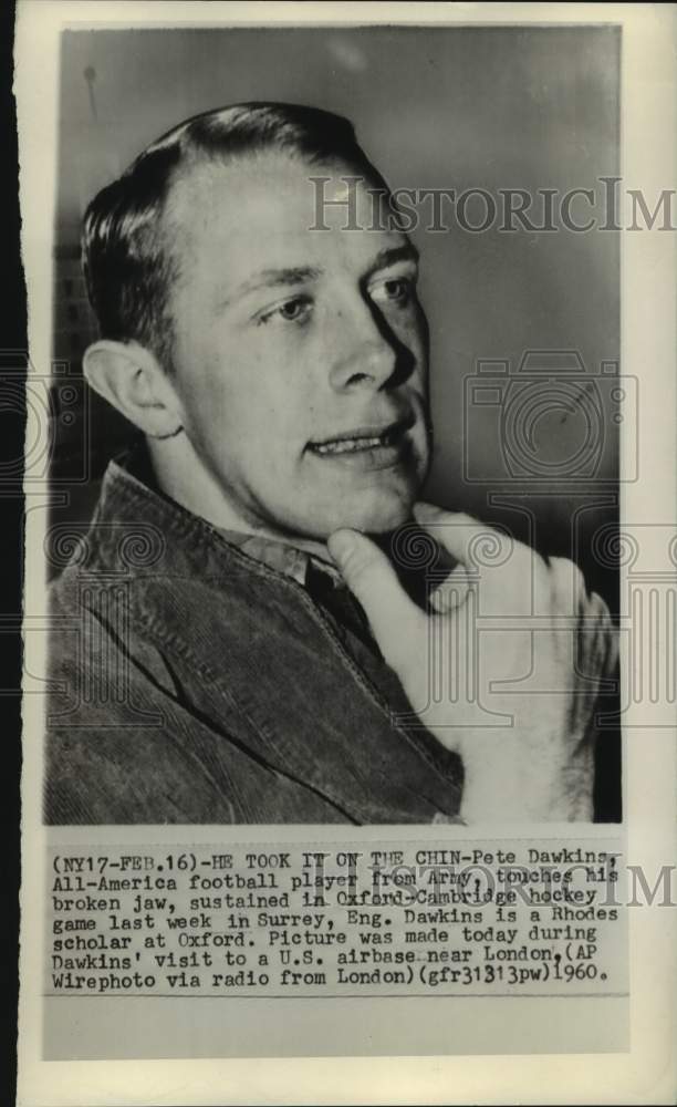 1960 Press Photo Army college football and hockey player Pete Dawkins- Historic Images