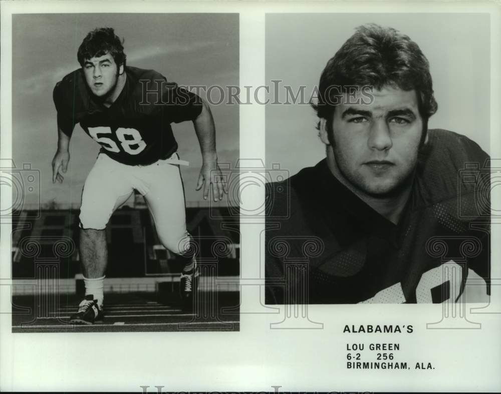 1978 Press Photo Alabama football player Lou Green - nos13878- Historic Images