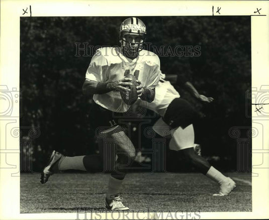 1987 Press Photo New Orleans Saints John Fourcade at Camp - Historic Images