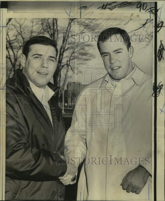 1968 Press Photo New Orleans Saints football draft pick Kevin Hardy (Notre Dame)- Historic Images