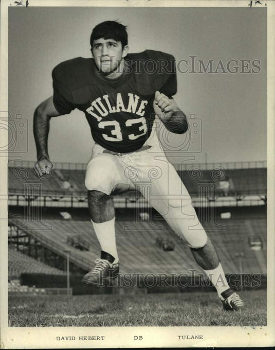 1970 Press Photo Tulane college football player David Hebert - nos15223- Historic Images