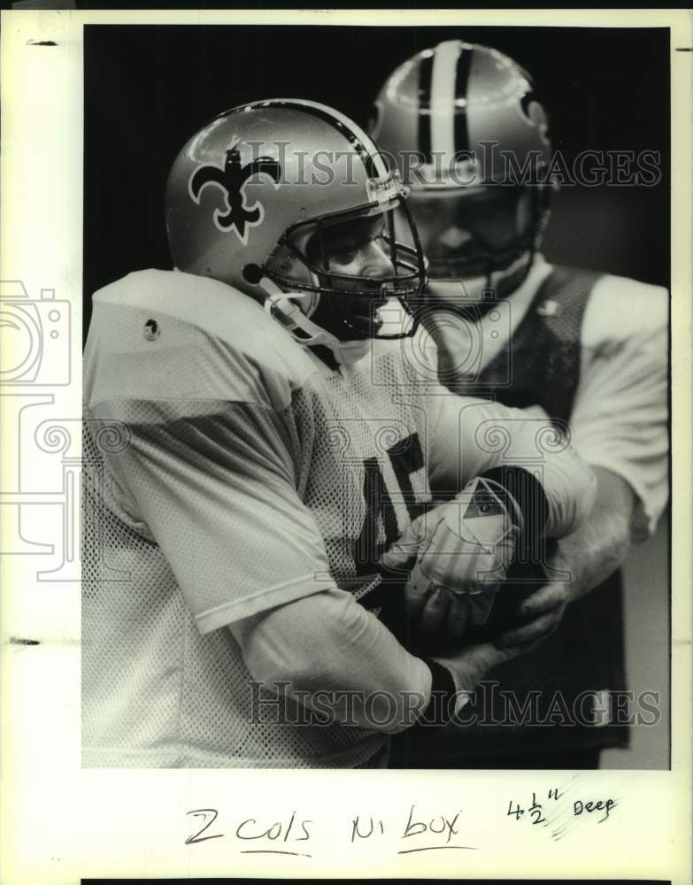 1988 Press Photo New Orleans Saints football players Craig Heyward, Dave Wilson- Historic Images