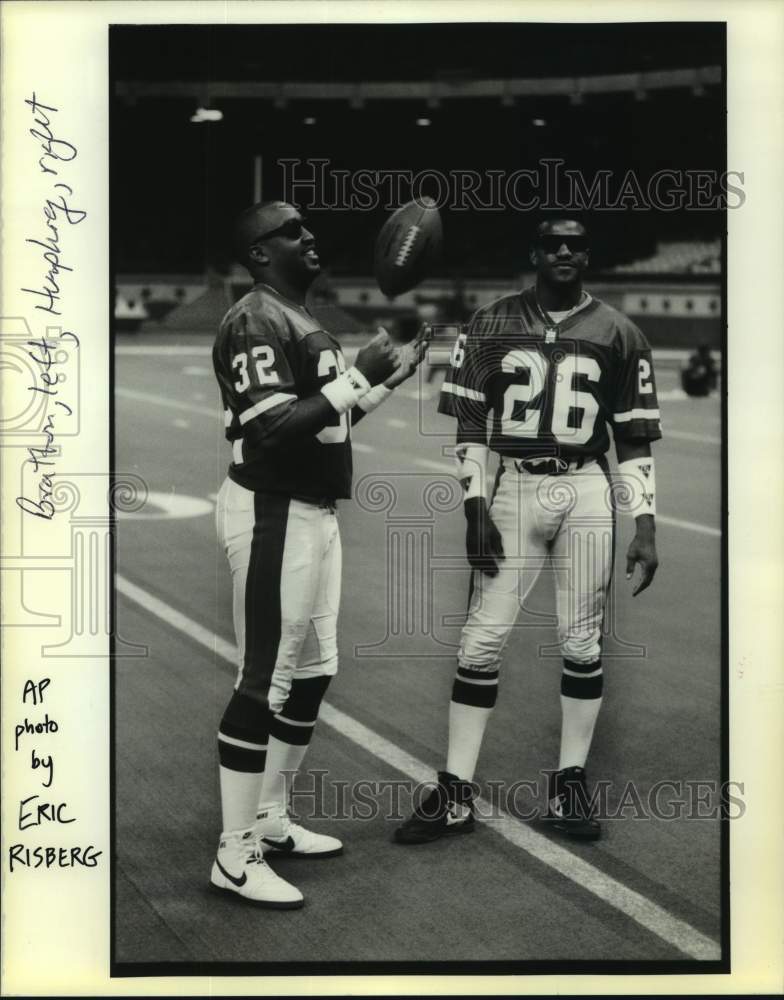 1990 Press Photo Football player Bobby Humphrey and teammate - nos1626 ...