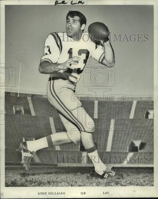 1969 Press Photo Football - Mike Hillman, Quarterback for LSU - nos16485 - Historic Images