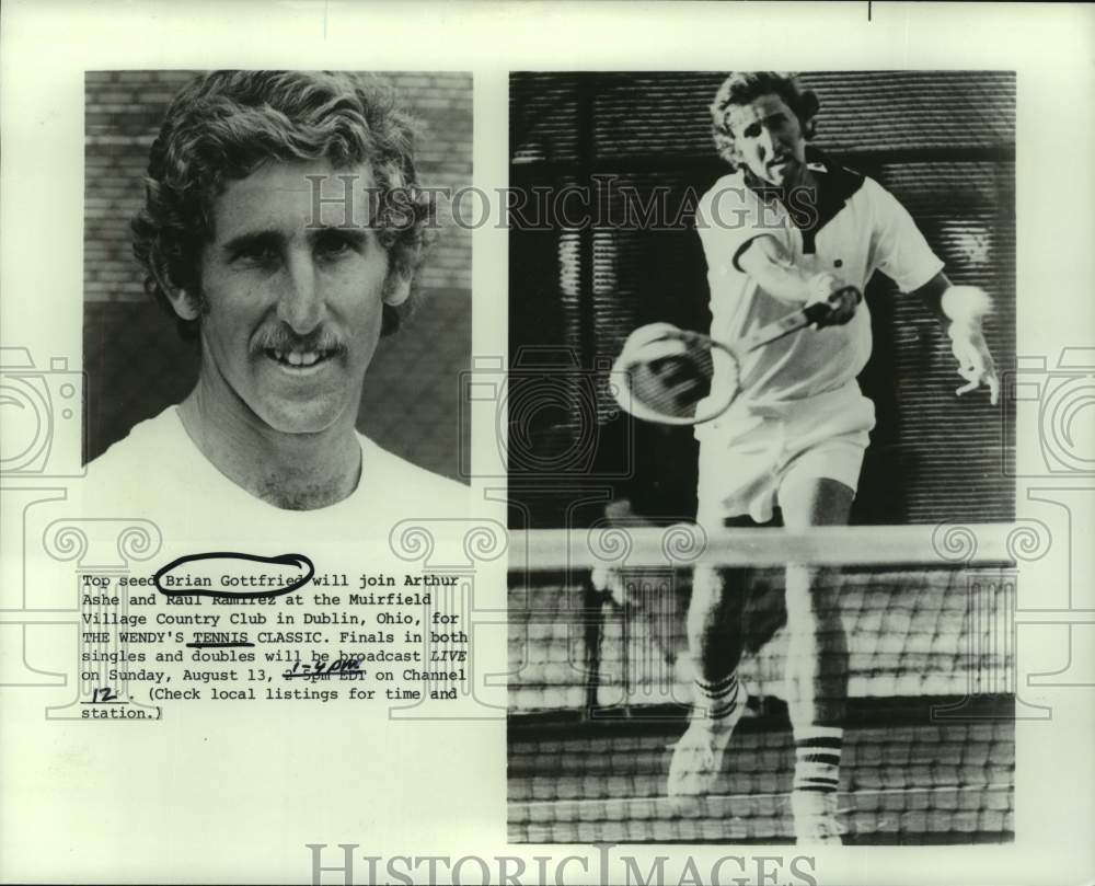 1978 Press Photo Pro tennis player Brian Gottfried - nos16732 - Historic Images