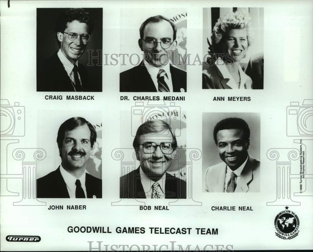 1986 Press Photo Goodwill Games telecast team - nos16952 - Historic Images