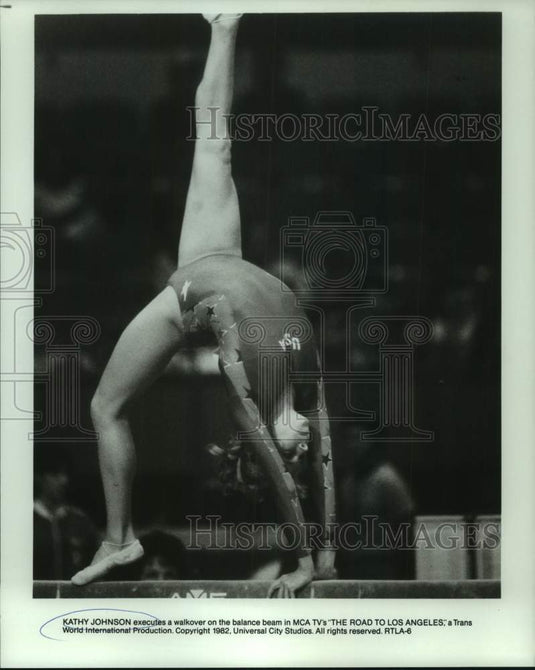 1982 Press Photo Gymnast Kathy Johnson in "The Road to Los Angeles" - nos17740- Historic Images