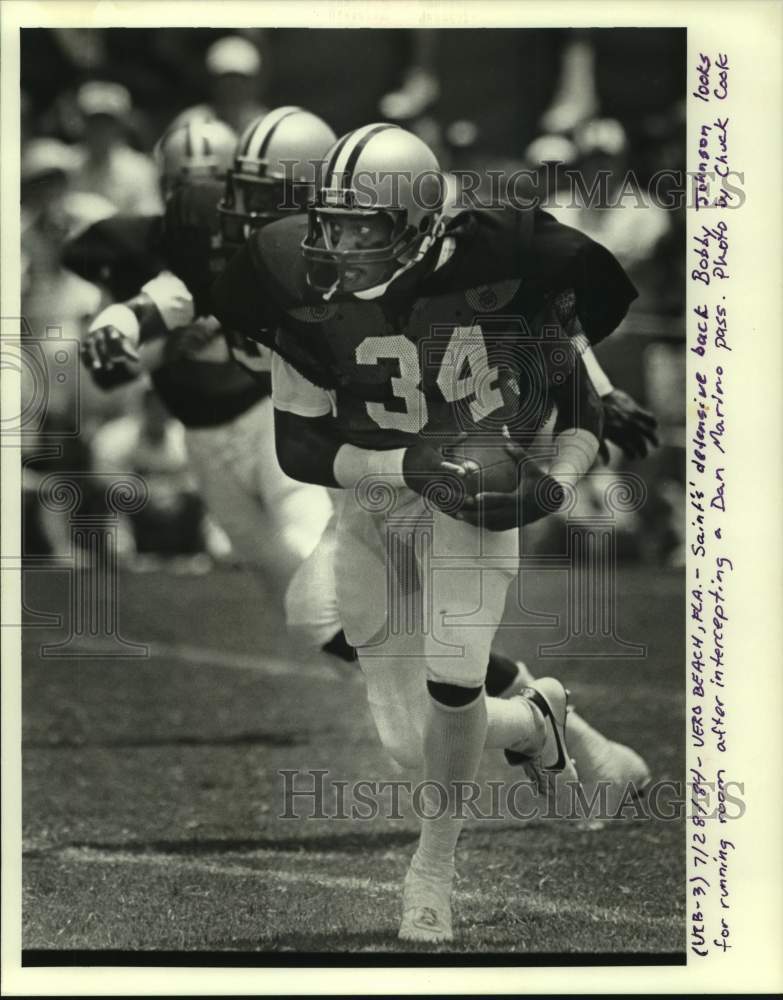 1984 Press Photo New Orleans Saints football player Bobby Johnson - nos18868- Historic Images