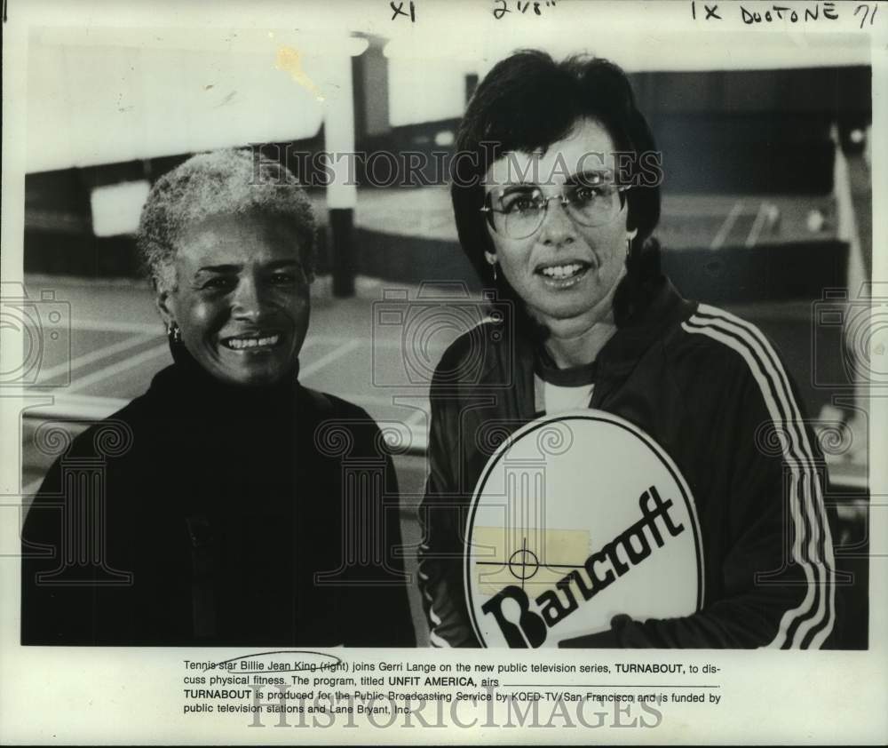 1978 Tennis star Billie Jean King and Gerri Langeon Turnabout - Historic Images