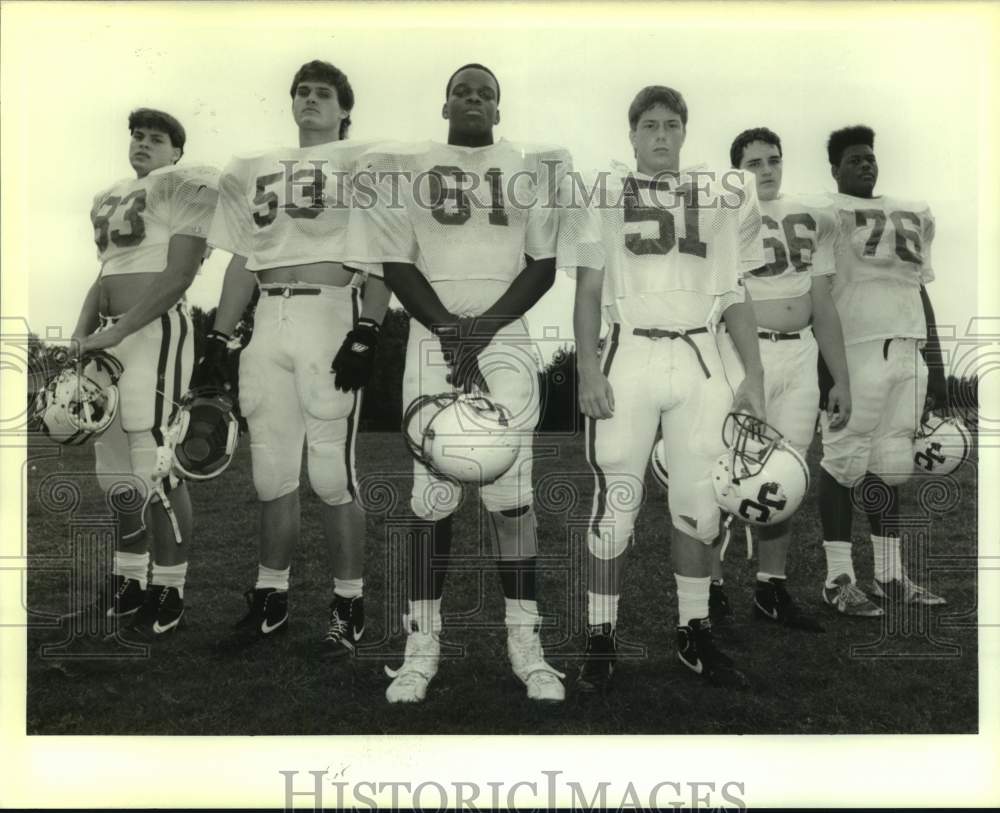 1989 Press Photo Football - The Big Boys of Curtis Off Line - nos19336 - Historic Images