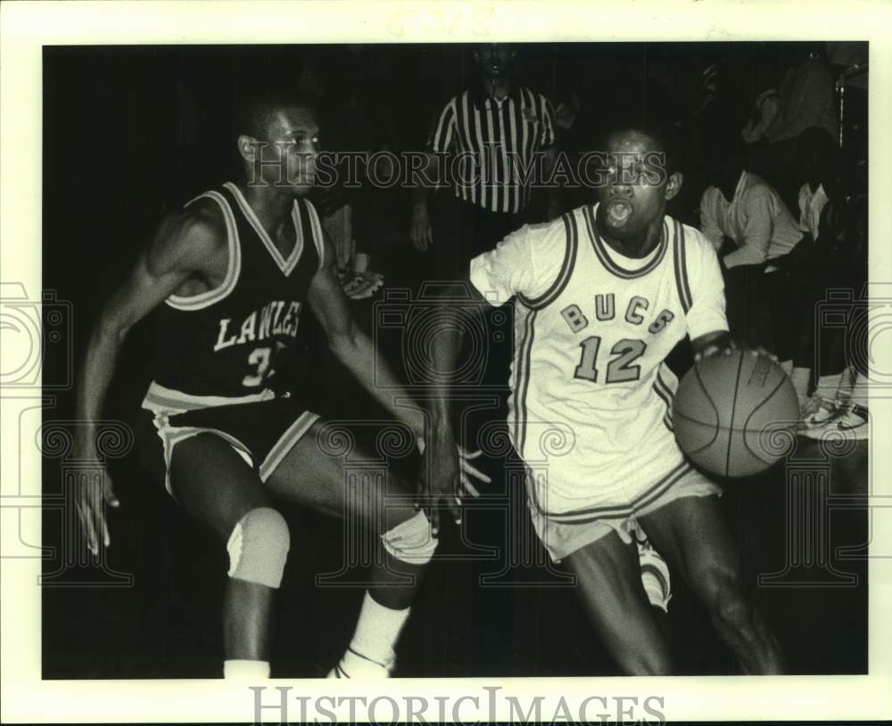 1987 Press Photo Basketball - Lawless High School and Bucs in Action - nos21333 - Historic Images