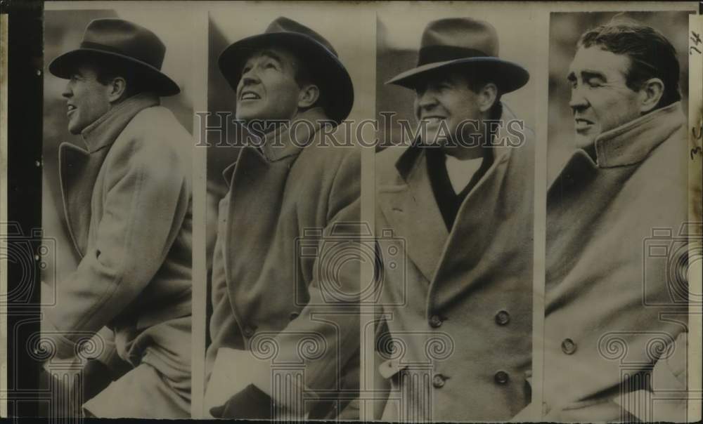Press Photo Football - Notre Dame Coach Frank Leahy in Hat and Coat - Historic Images