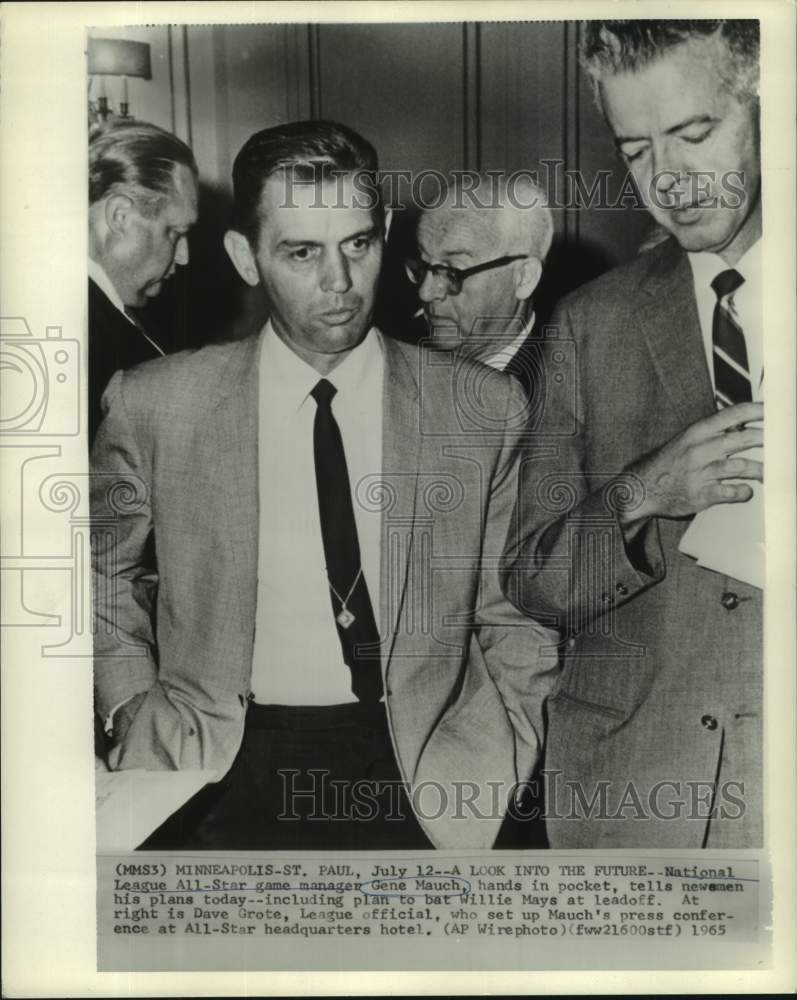 1965 Press Photo National All-Star baseball manager Gene Mauch in Minneapolis - Historic Images