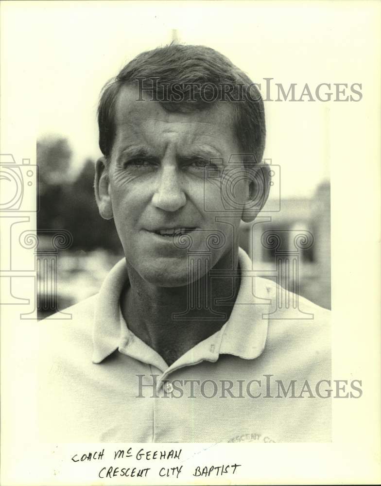 1985 Press Photo Crescent City Baptist coach McGeehan - nos21997-Historic Images