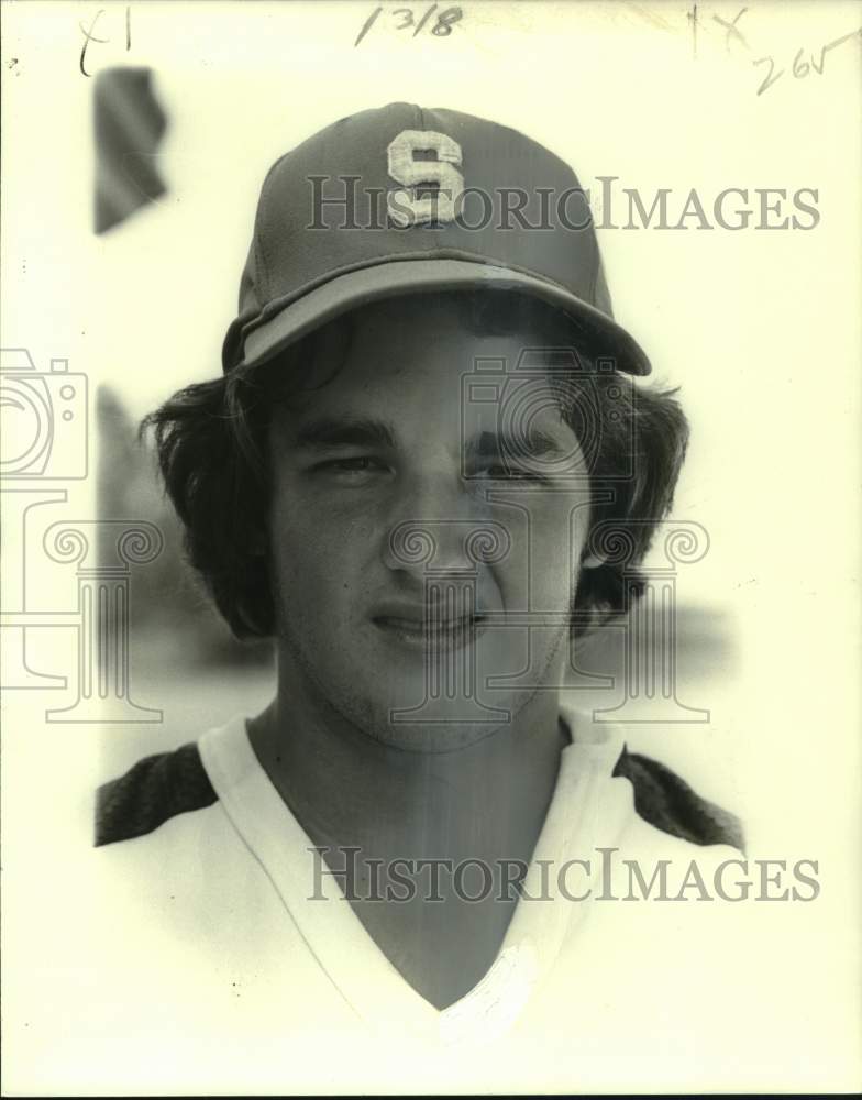 1978 Press Photo Close-up photo of Baseball player Dana Majoria, wearing &quot;S&quot; hat - Historic Images