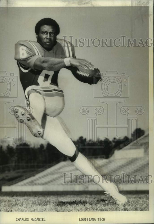 1974 Press Photo Football - Louisiana Tech's Charles McDaniel - nos22181- Historic Images