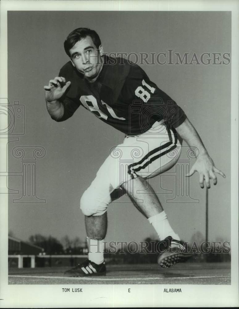 1971 Press Photo Alabama college football player Tom Lusk - nos22522 - Historic Images