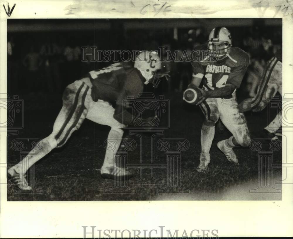 1980 Press Photo Curtis High football players Lance McHan and Reggie Dupard - Historic Images