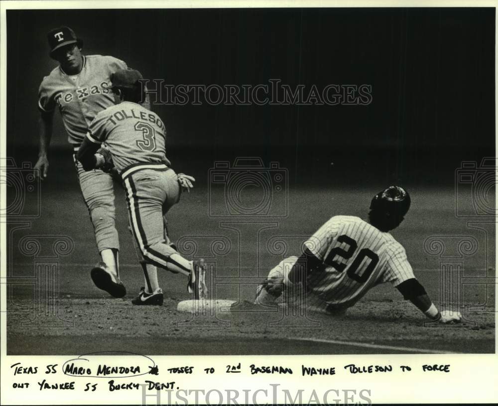 1982 Press Photo Texas Rangers and New York Yankees play baseball - nos22826 - Historic Images