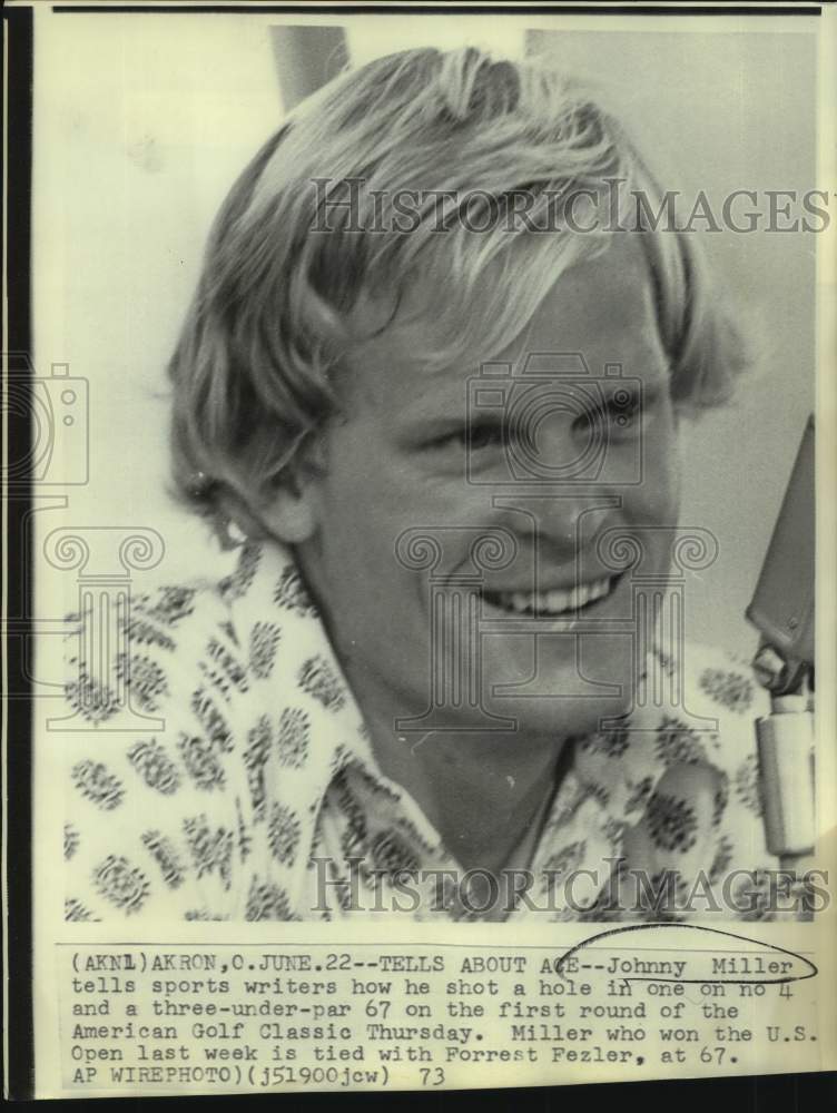 1973 Press Photo Golfer Johnny Miller is all smiles during a press conference- Historic Images