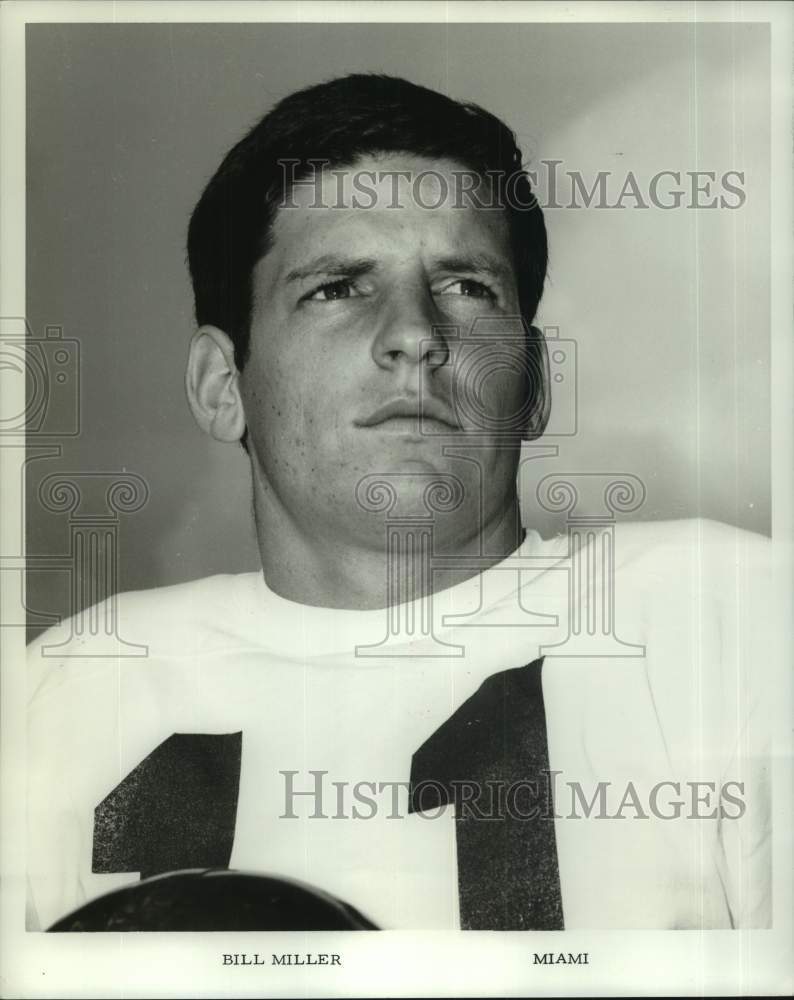 1967 Press Photo Miami football player Bill Miller - nos23582 - Historic Images