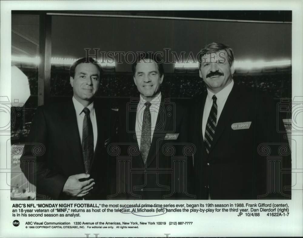 1988 Press Photo ABC Monday Night Football commentators - nos24300 - Historic Images