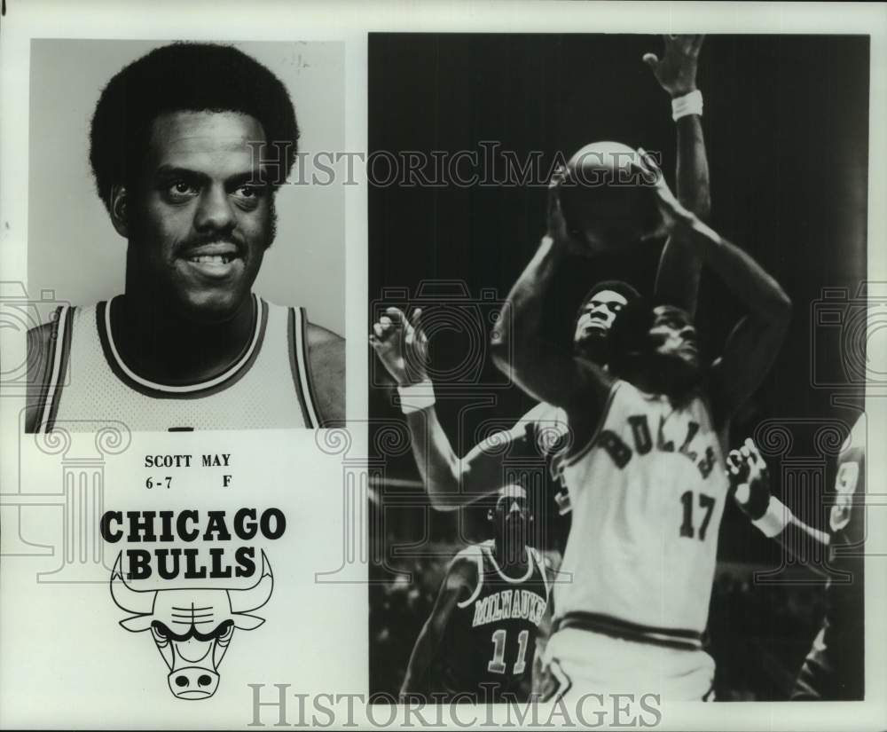 1977 Press Photo Promo photo of Chicago Bulls basketball player Scott May - Historic Images