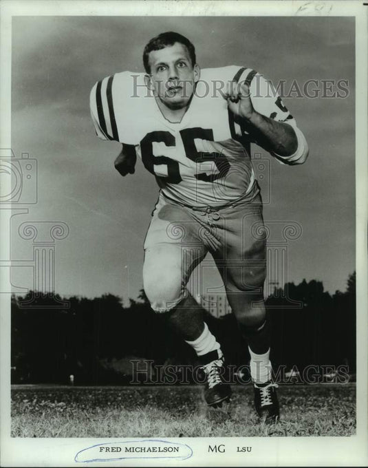 1968 Press Photo Louisiana State University football player Fred Michaelson runs- Historic Images