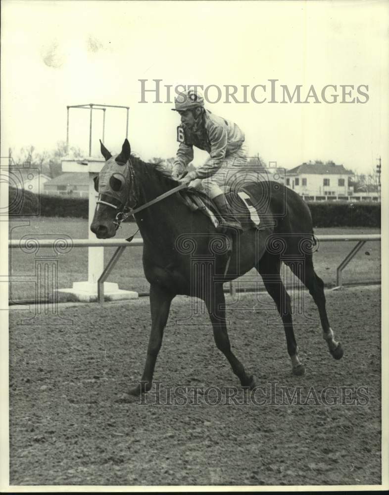 1969 Press Photo Horse Racing - Racehorse Walking Stick with Mike Venezia- Historic Images