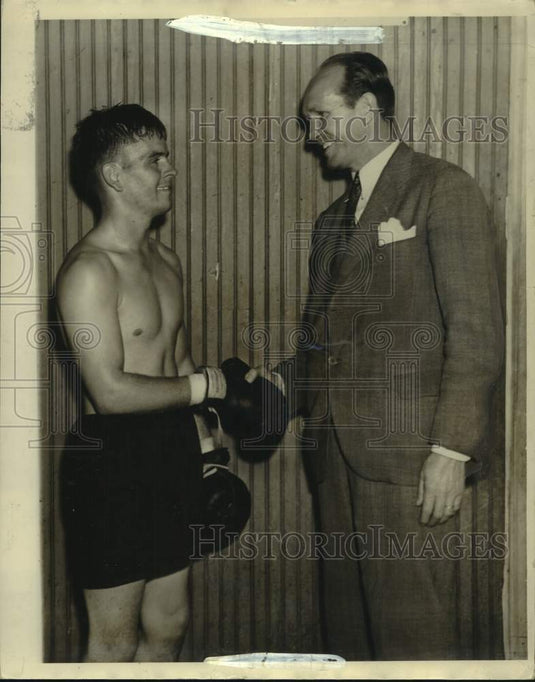 1936 Press Photo Boxing - Tom Littleton with Happy Littleton - Historic Images