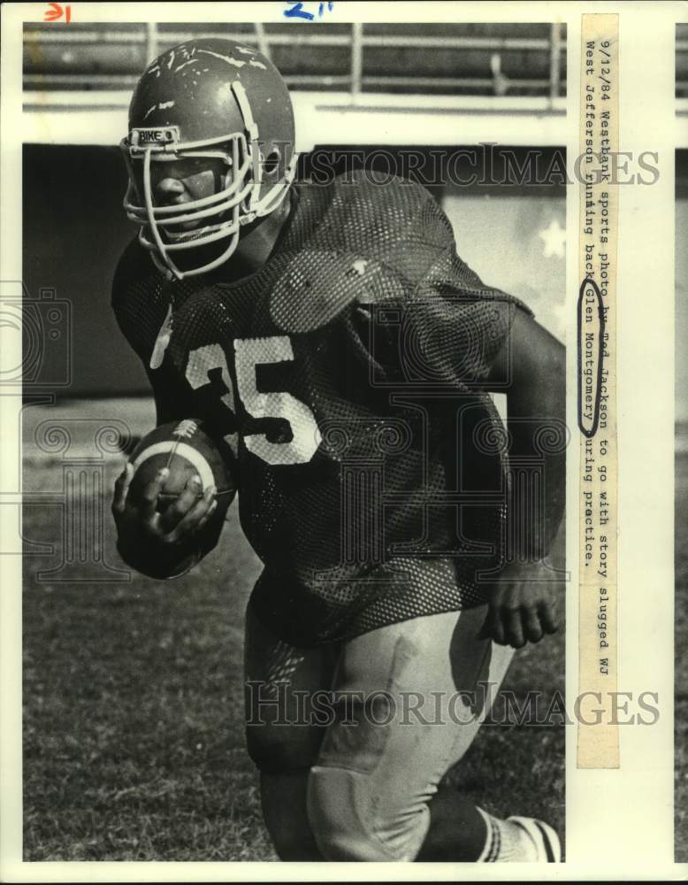 1984 Press Photo Football - West Jefferson Running Back Glen Montgomery - Historic Images