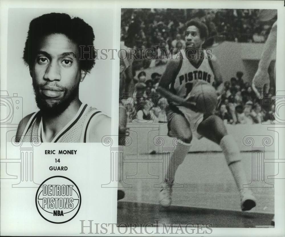 1977 Press Photo Detroit Pistons - Eric Money, Guard - nos25849 - Historic Images