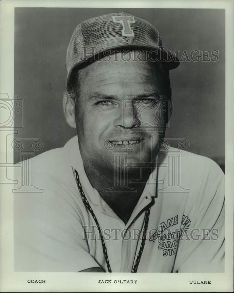 1967 Press Photo Tulane University football coach Jack O&#39;Leary smiles for photo - Historic Images