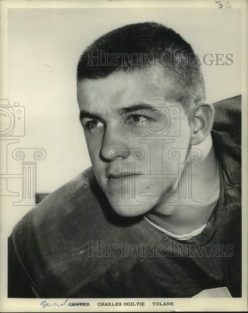 Press Photo Close-up of Tulane University football guard Charles Ogilvie- Historic Images