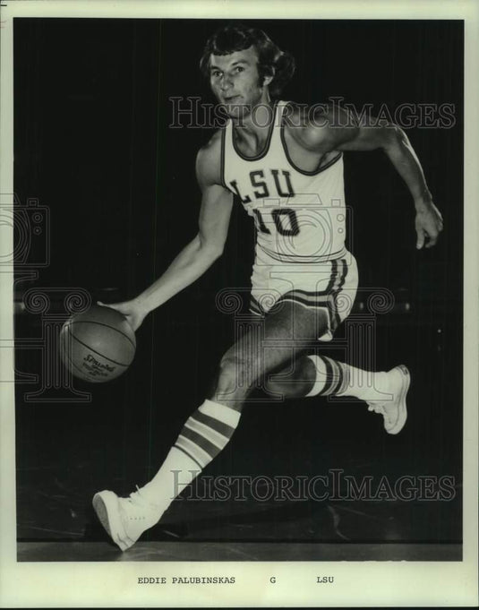1973 Press Photo Louisiana State University basketball guard Eddie Palubinskas - Historic Images