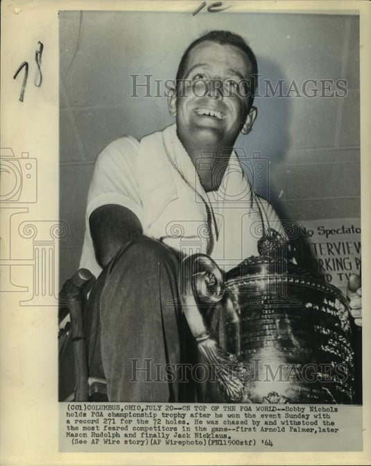 1964 Press Photo PGA Championship golfer Bobby Nichols in Columbus, Ohio- Historic Images