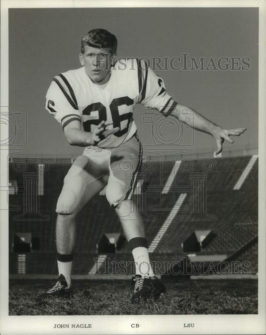 1972 Press Photo Louisiana State University football player John Nagle - Historic Images