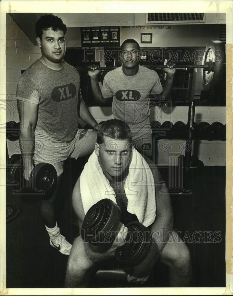 1987 Tulane athletes George Henriquez, Pat O&#39;Neill &amp; Leo Valentine - Historic Images