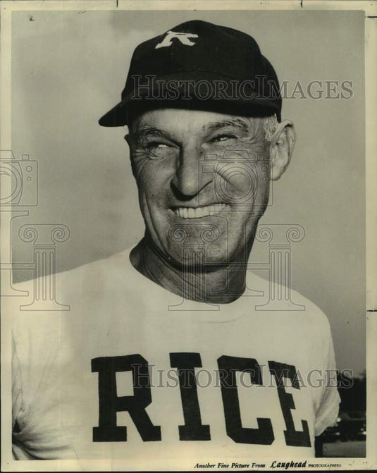 1968 Press Photo Rice University head football coach Jess Neely smiles for photo- Historic Images