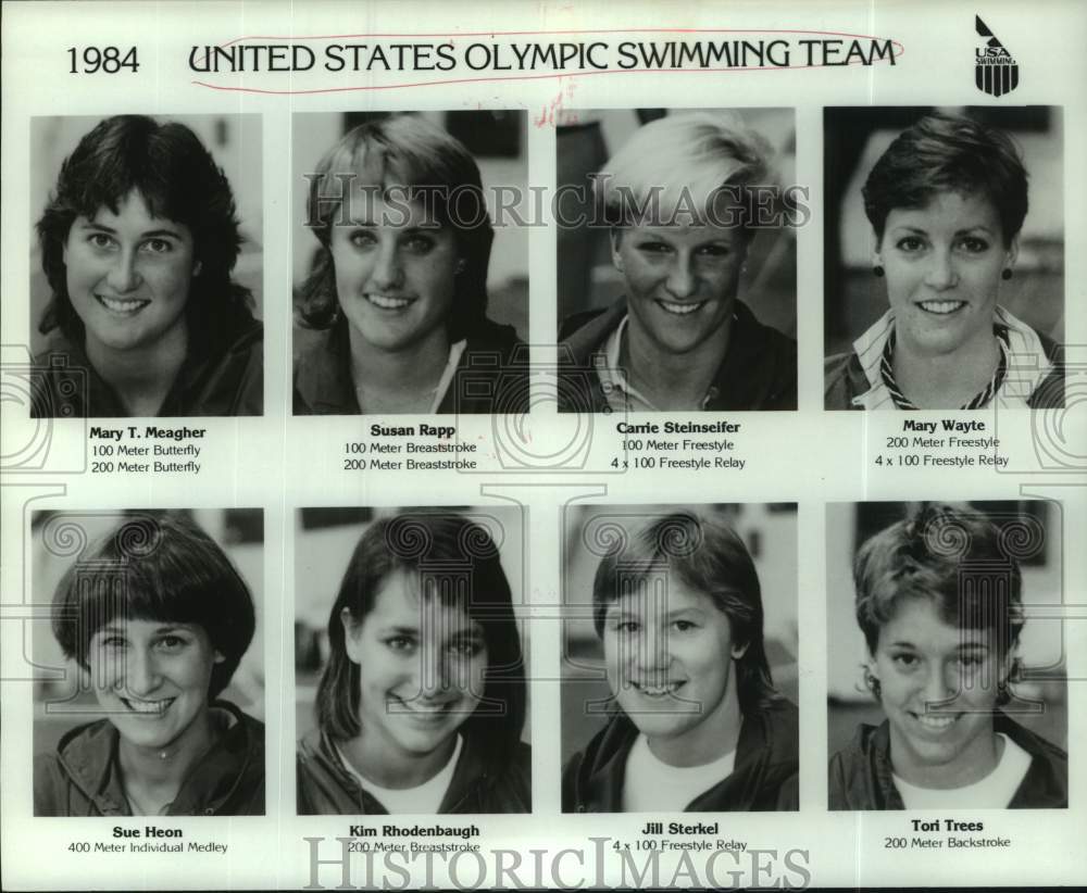 1984 Press Photo United States Olympic Swimming team - nos26800- Historic Images