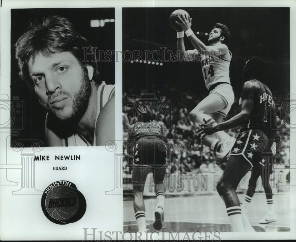 1978 Press Photo Two photos of Houston Rockets basketball guard Mike Newlin - Historic Images