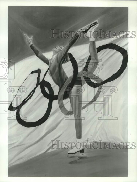 1984 Press Photo Winter Olympic figure skating artwork - nos27744 - Historic Images