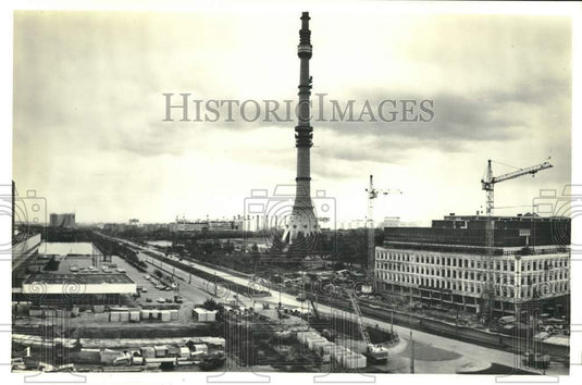 1979 Press Photo Aerial view of Russian Olympic venues under construction- Historic Images