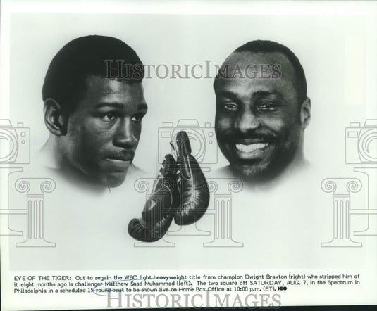 1982 Press Photo Head shots of boxers Matthew Saad Muhammad & Dwight Braxton - Historic Images