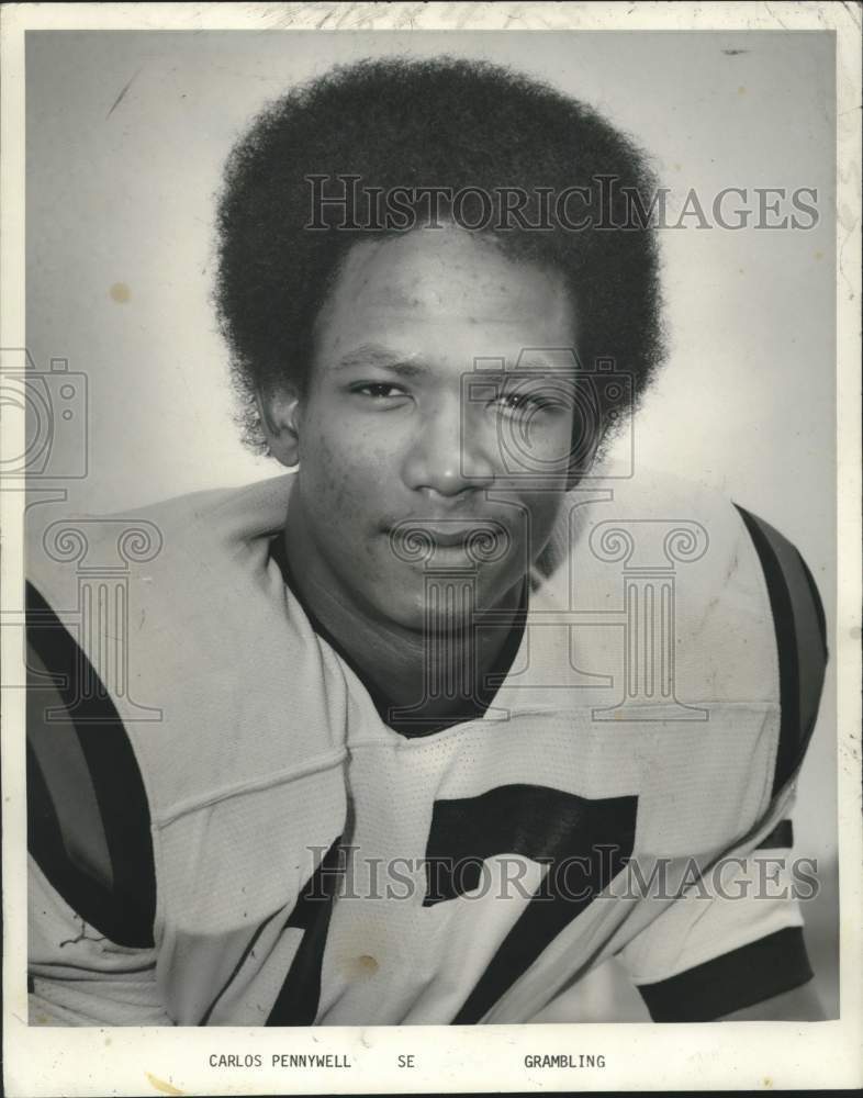 1977 Press Photo Grambling University Football Player Carlos Pennywell 1977-press-photo-grambling-university-football-player-carlos-pennywell